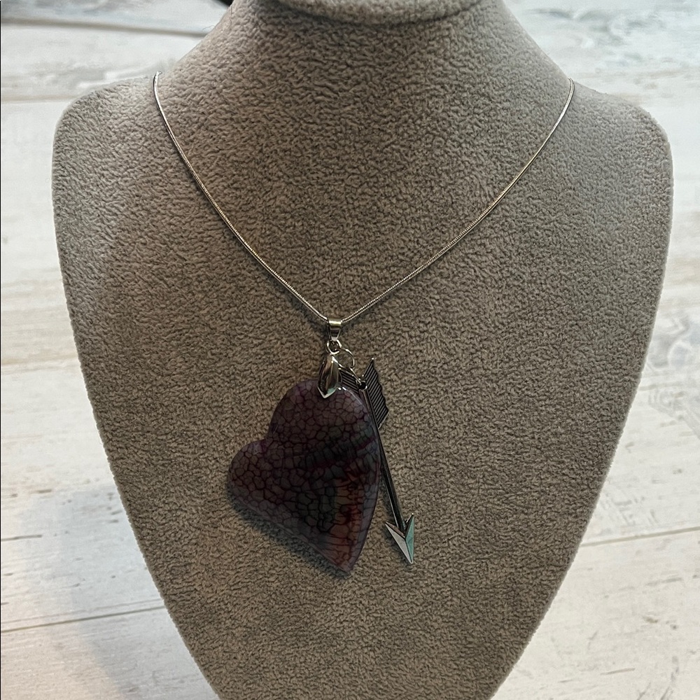 Heart Pendant Necklace with Arrow Charm